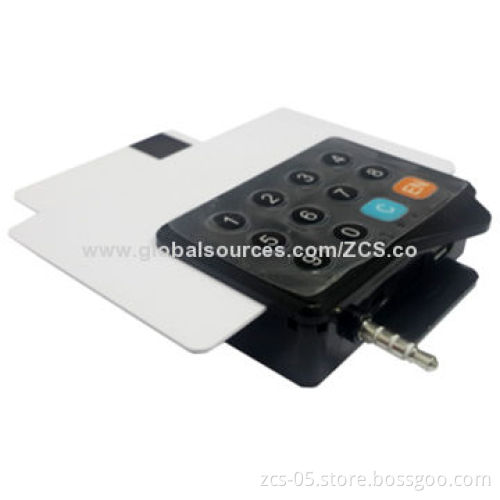 Mobile credit card reader with pin pad,3.5mm audio jack/USB,12 months warranty,rechargeable battery